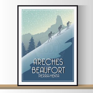 Plakat Pierra Menta, Plakat Areches-Beaufort, Souvenir Pierra Menta, Geschenk Alpen, Plakat Region Frankreich, Pierra Menta