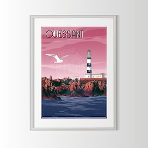 Plakat Ouessant, Plakat Bretagne, Plakat Bretagne, Plakat Ouessant, Plakat Stadt Frankreich