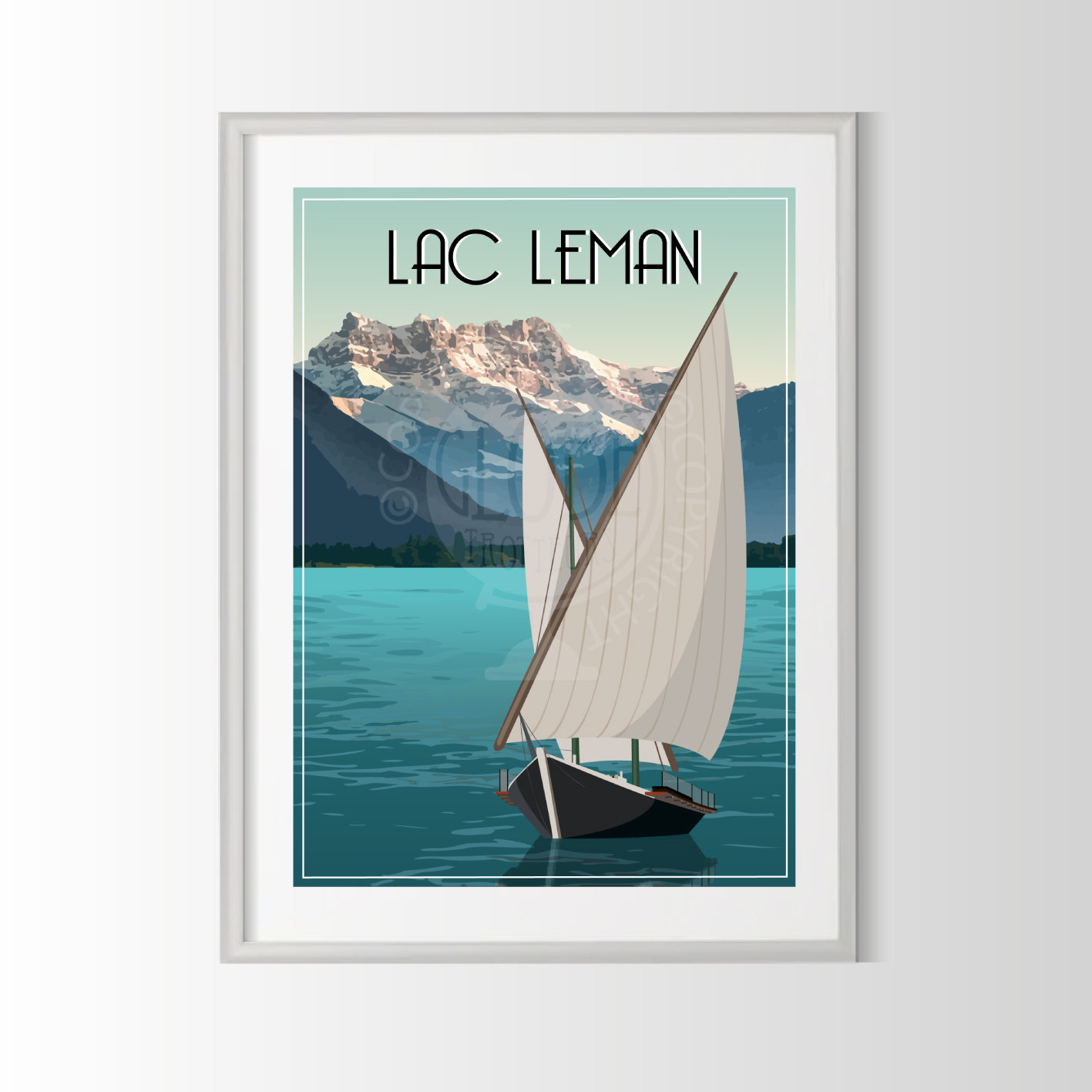 Lake Geneva Poster, Lake Geneva Poster, Lake Geneva Souvenir, Lake