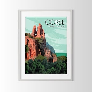 Corsica poster, Corsica poster, Corsica souvenir, Corsica gift, France region poster