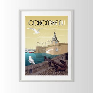 Concarneau poster, Brittany poster, Brittany poster, Concarneau poster, French city poster