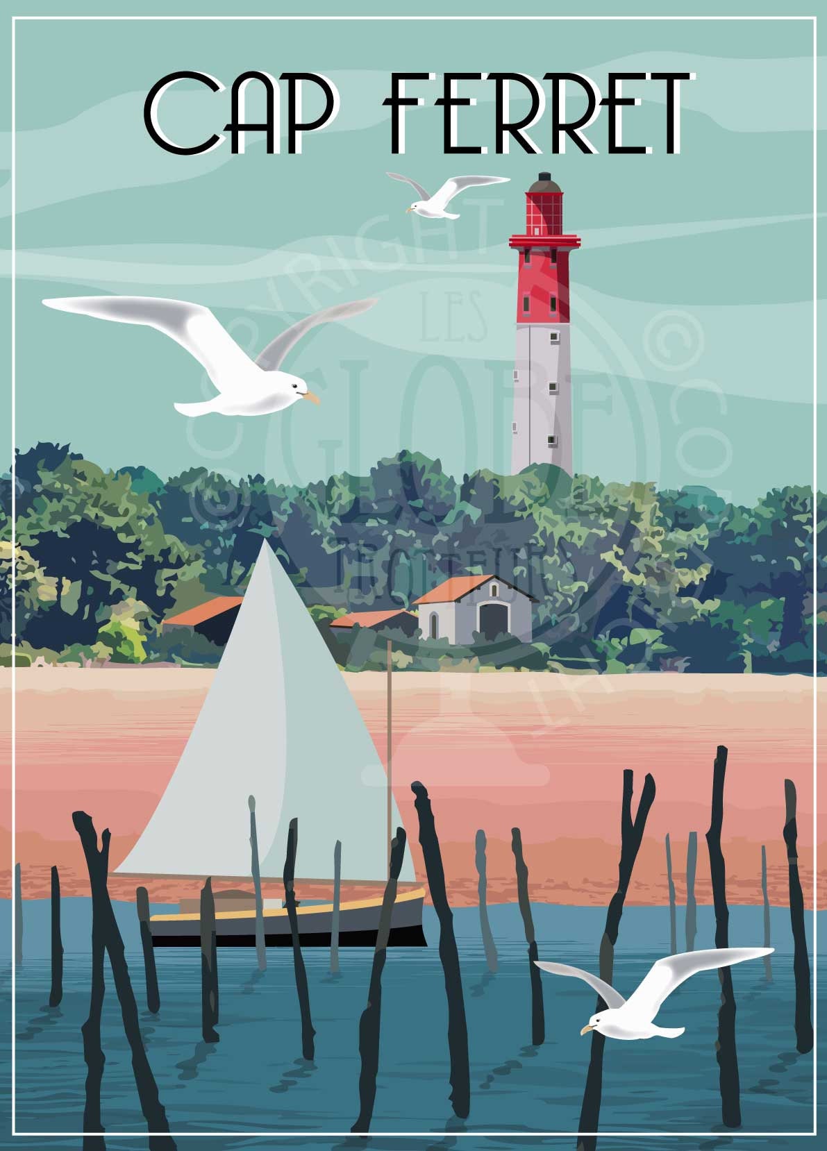 Affiche Cap Ferret poster Cap Ferret souvenir Cap Ferret Etsy France