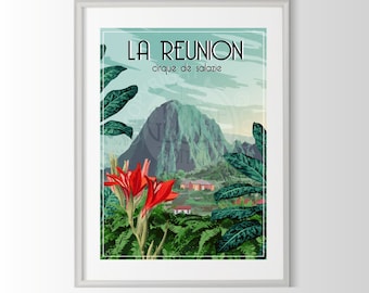 affiche Réunion, poster Réunion, souvenir Réunion, affiche Salazie, affiche région de France, poster Salazie, ile de la Réunion