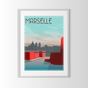 Marseille poster, Marseille poster, Mucem souvenir, Marseille gift, France region poster, Mucem poster