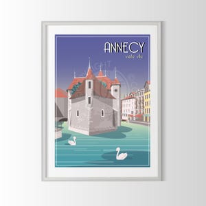 poster Annecy, the old town, poster city of France, poster Annecy, poster city of France, souvenir Annecy