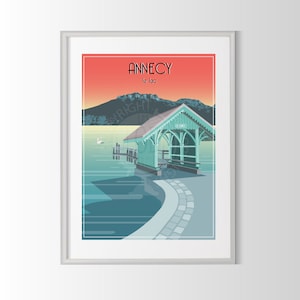 poster annecy, lake annecy, poster city of france, poster annecy, poster city of france