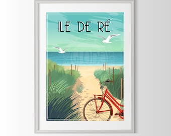 Cartel de Ile de Ré, cartel de Ile de Ré, recuerdo de Ile de Ré, regalo de Ile de Ré, cartel de la región de Francia