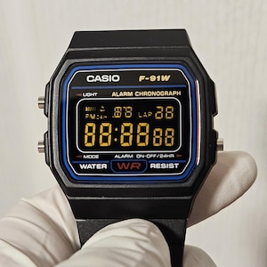 Prebuilt Modified Casio F-91W with Backlight Spreader and LED Replacement, Engraved Caseback image 10