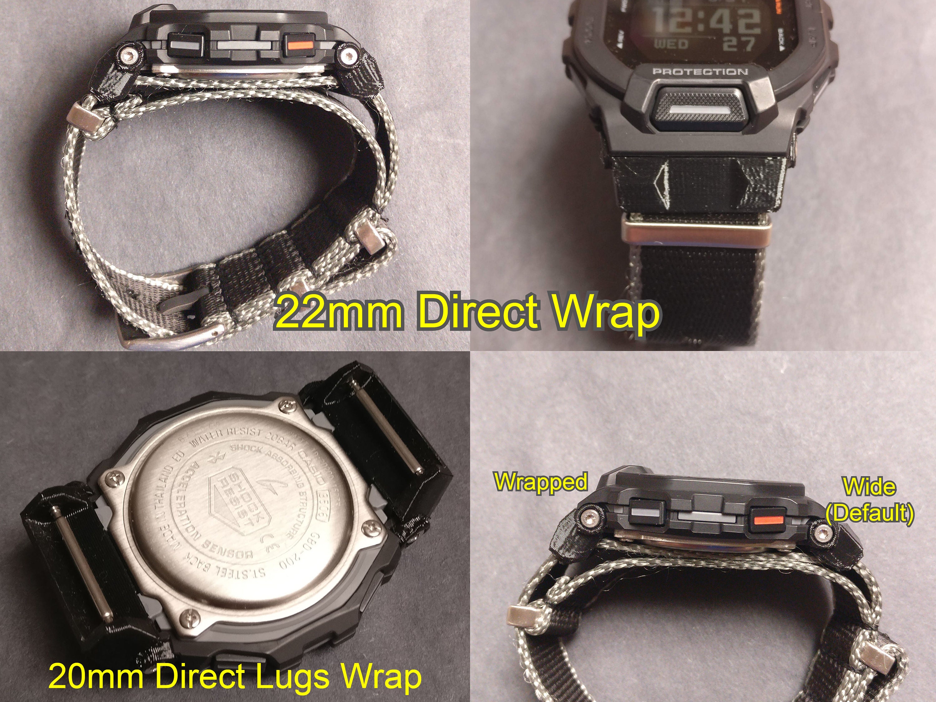 GBD-200 Stainless Steel Watch Strap for Casio G-SHOCK GD-200-1 A Black