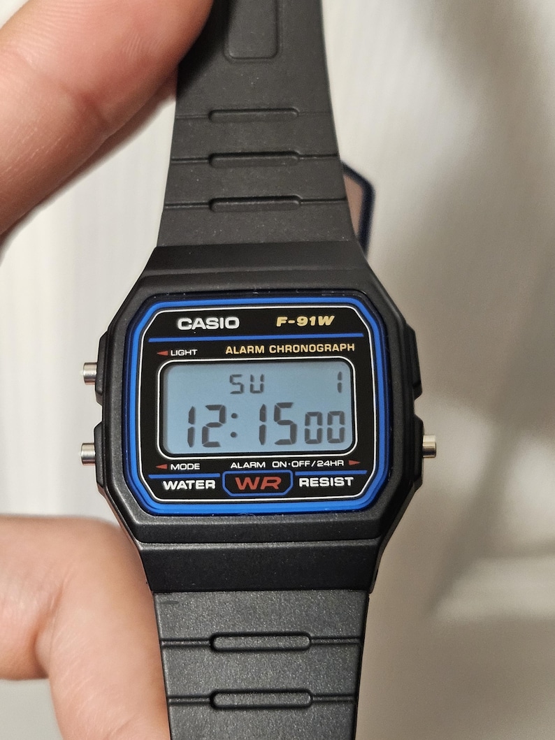 Prebuilt Modified Casio F-91W with Backlight Spreader and LED Replacement, Engraved Caseback image 17