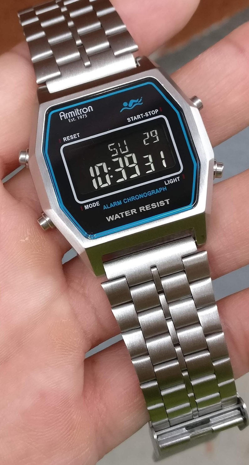 Prebuilt Modified Casio F-91W with Backlight Spreader and LED Replacement, Engraved Caseback image 12