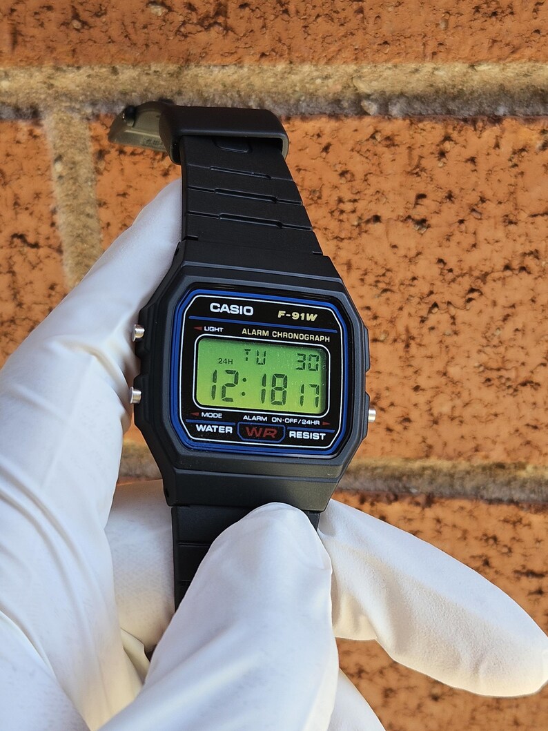 Prebuilt Modified Casio F-91W with Backlight Spreader and LED Replacement, Engraved Caseback image 16