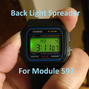 Back Light Spreader for Casio F-91W, A-158, A-159, A-171, W-59, F-94W, Sensor Watch and more, Drop-in, No Soldering Modification / Upgrade
