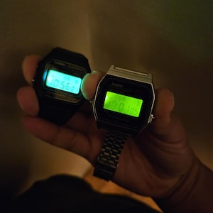 Prebuilt Modified Casio F-91W with Backlight Spreader and LED Replacement, Engraved Caseback image 7