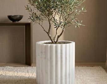 Carrara witmarmeren plantenbak , Marmeren plantenbak , Tuinplantenbak , Plantenbak , Tuinontwerp