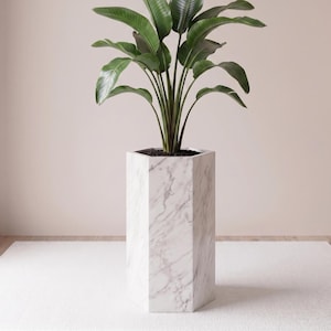 Carrara vit marmorplanter, Bonsaiplanter, Trädgårdsplanerare, Planter, Bonsaicruka, Friluftsplanter, Stor trädgårdskruka, Kontorkruka