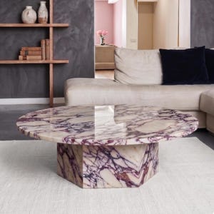 Calacatta Round Marble Table , Round Luxury Side Table , Marble Side Table , Pedestal End Table , Marble Coffe Table , Marble Table , Marble
