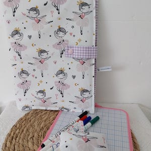 Pochette ardoise effaçable avec éponge, pochette ardoise scolaire, ardoise école, personnalisable, pochette écolier,  rentrée scolaire