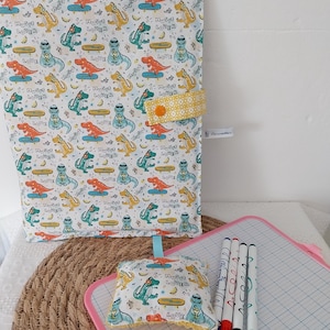 Pochette ardoise effaçable avec éponge, pochette ardoise scolaire, ardoise école, personnalisable, pochette écolier, rentrée scolaire