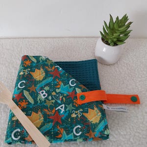 Children&#39;s napkin, customizable canteen napkin, honeycomb cotton, primary school, nursery school, school meals