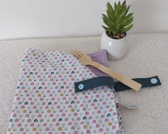 Serviette de table enfant, serviette de cantine personnalisable, coton-nid d'abeille, serviette de table, repas école