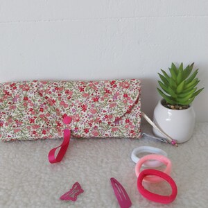 Organizer Da Parete Per Accessori Capelli Ragazze | Porta Fiocchi E Fermagli In Legno E Poliestere | Rosa | 38x58 Cm