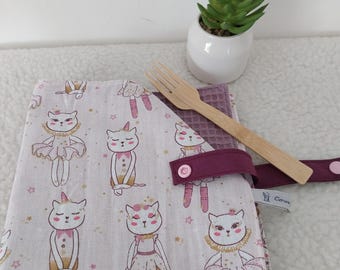 Tovagliolo per bambini, tovagliolo per pranzo personalizzabile, cotone a nido d'ape, tovagliolo, pranzo scolastico