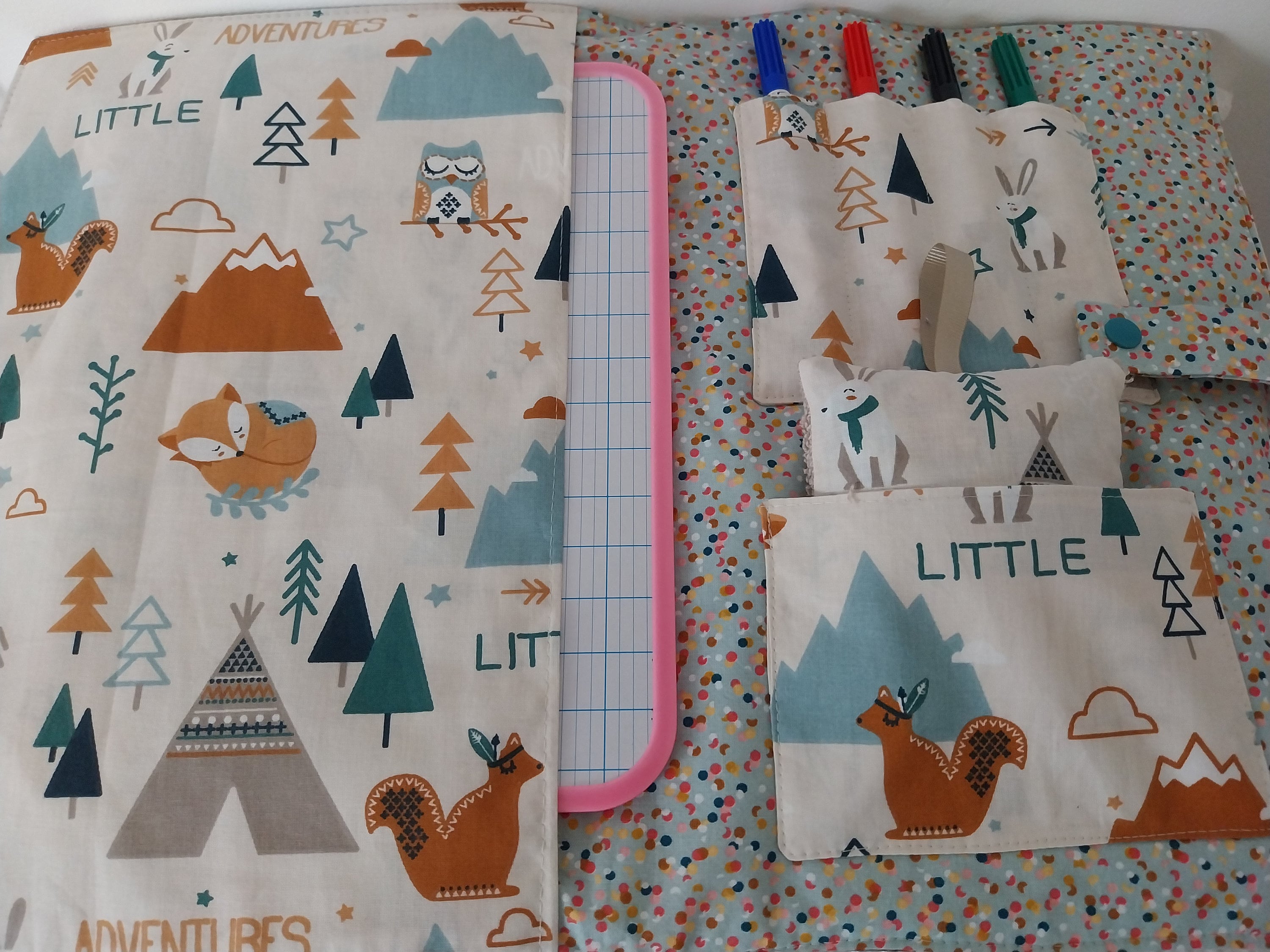 PARENCE – Lot De 2 Kits Ardoise 3en1 Avec Craies Et éponge, 28x15 Cm – école Et Loisirs