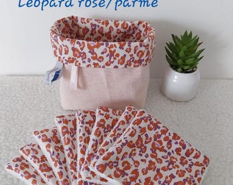 Cesto da 8 salviette struccanti, cura del viso, salviette struccanti, cestino, ecologico