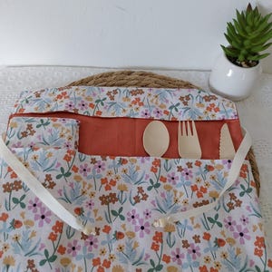 Custodia per posate da nomade, kit per pasti da nomade, sacchetto per pasti, tasca per posate, sacchetto per posate, custodia per posate, contenitore per posate, idea regalo