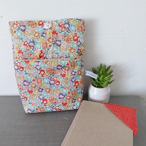 Fleece fabric book pouch, book cover, book protection cover, book case, gift idea