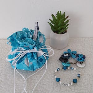 Bourse à bijoux en tissus, organiseur à  bijoux, bourse à compartiments, transport bijoux, cadeau fête des mamans