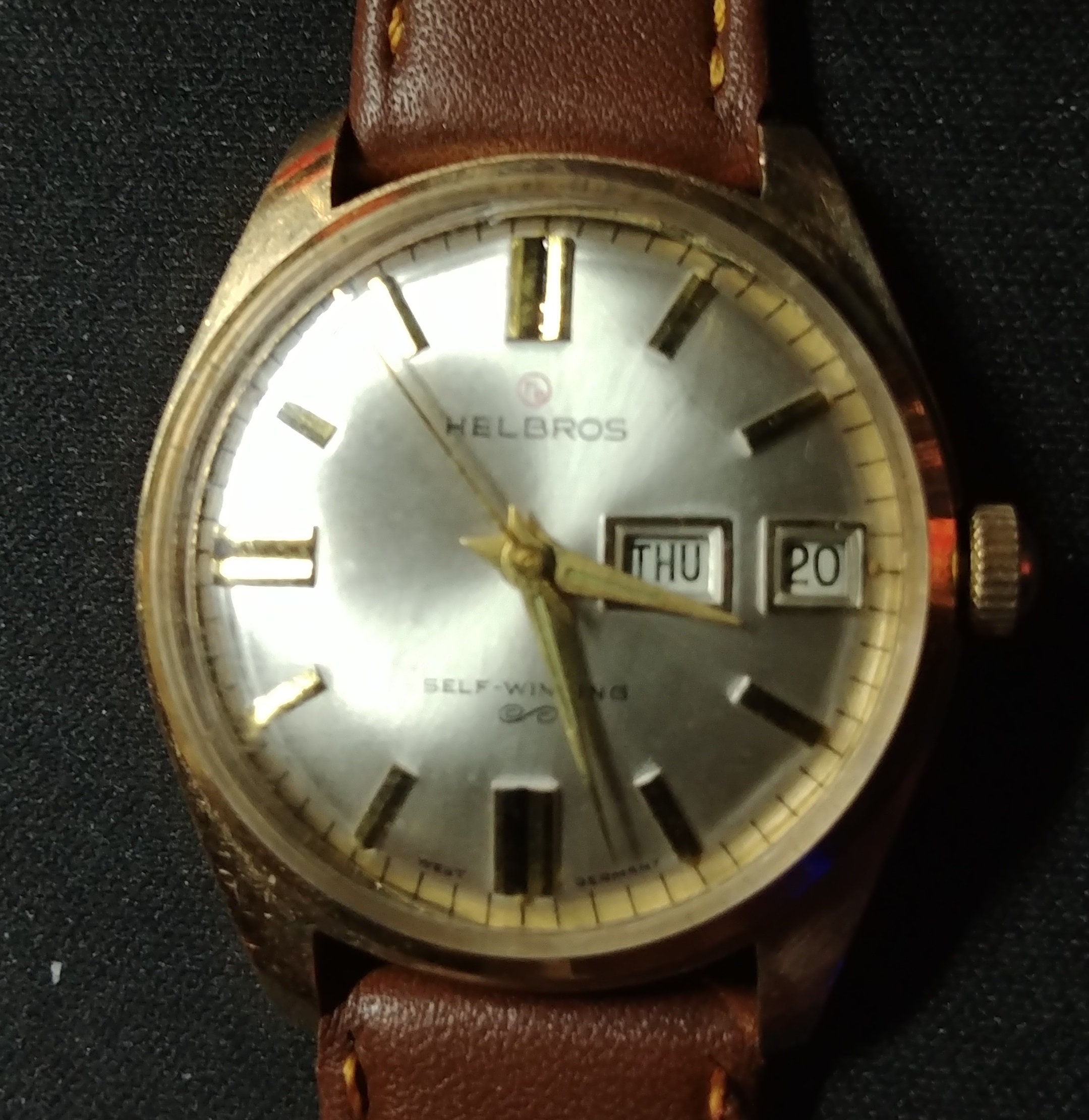 Helbros Day Date Self Winding Automatic Mans 33MM Watch Etsy