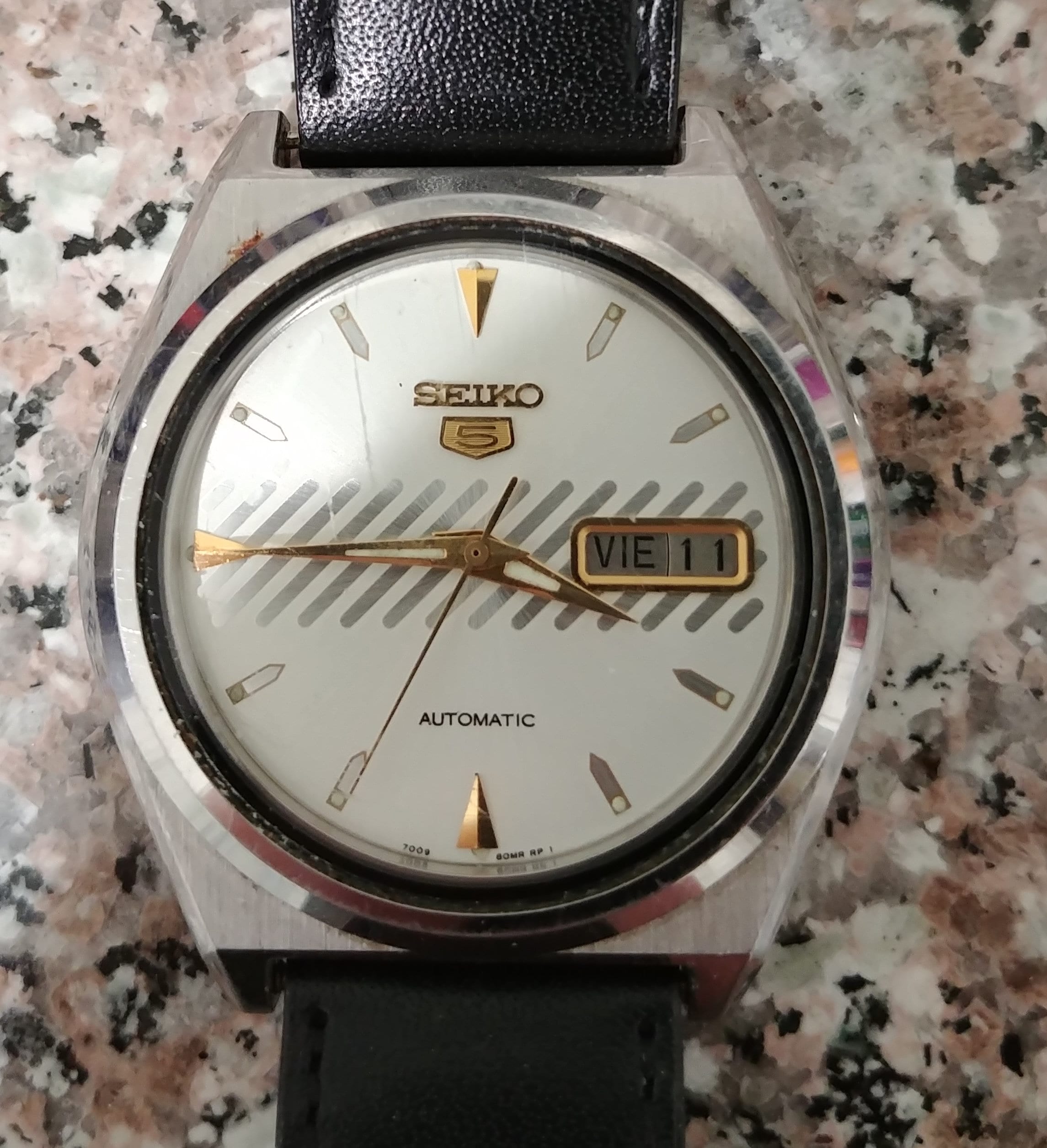 Vintage Seiko 7009-876A Day Date White Dial Seiko Automatic Watch Mens ...