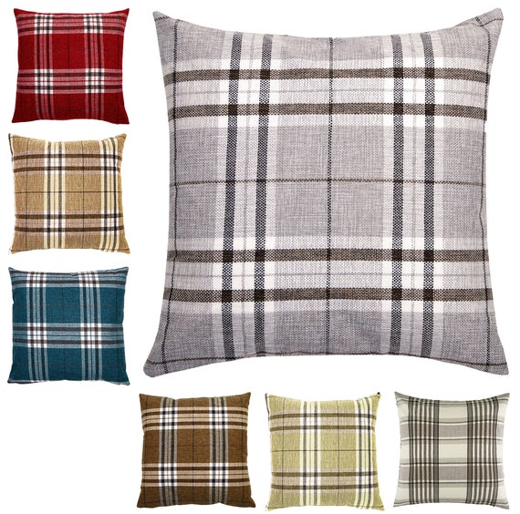 Checked cushion covers hotsell