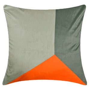 Set of 4 Orange & Grey Geometric 18 Inch Cushion Covers - Etsy UK