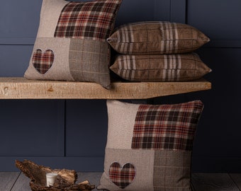 checked cushions and throws