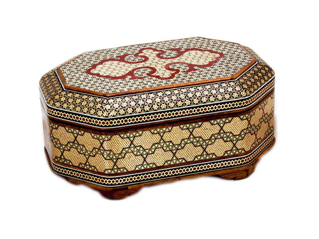 Marquetry Wooden Jewelry Box Etsy