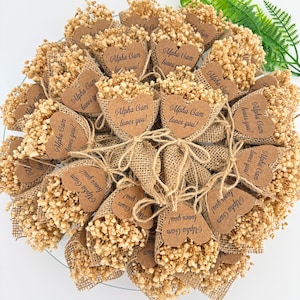 Mini bouquet di fiori secchi, bomboniera rustica per matrimonio, bomboniere per addio al nubilato, magnete per bomboniere per matrimonio, bomboniera per baby shower, regali personalizzati