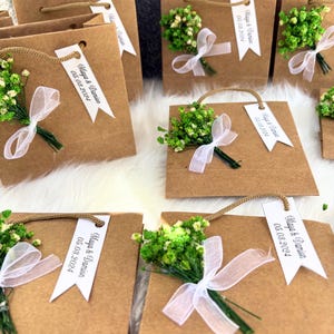 Willkommen Tasche Favor, Hochzeit Gast Tasche Favor, Craft Bag Geschenktasche mit Blume, Einzigartige Papiertasche, Elegante Willkommen Tasche, Hotel Hochzeitstasche
