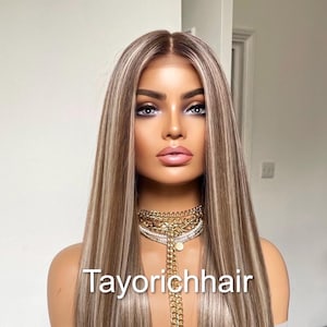 Blonde Lace Front Wig: Long Straight Synthetic Hair, Heat Resistant, 24 Inch
