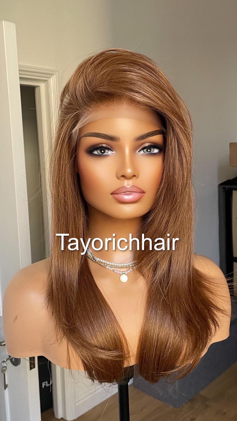Auburn Red Hair Lace Front Wig/ Heat Resistant Synthetic Hair Wig/ 13 by 6 Lace Frontal/ Short Straight Hair Wigs For Women By Tayorichhair