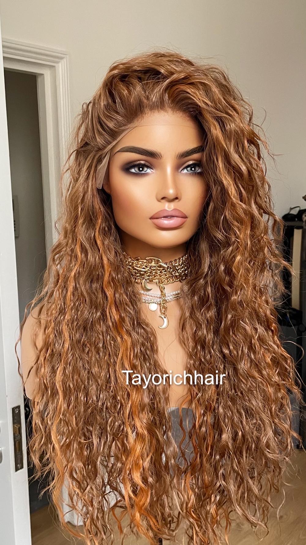 Auburn Ginger Lace Front Wig: Curly Hair, Small Cap - Etsy display picture 3