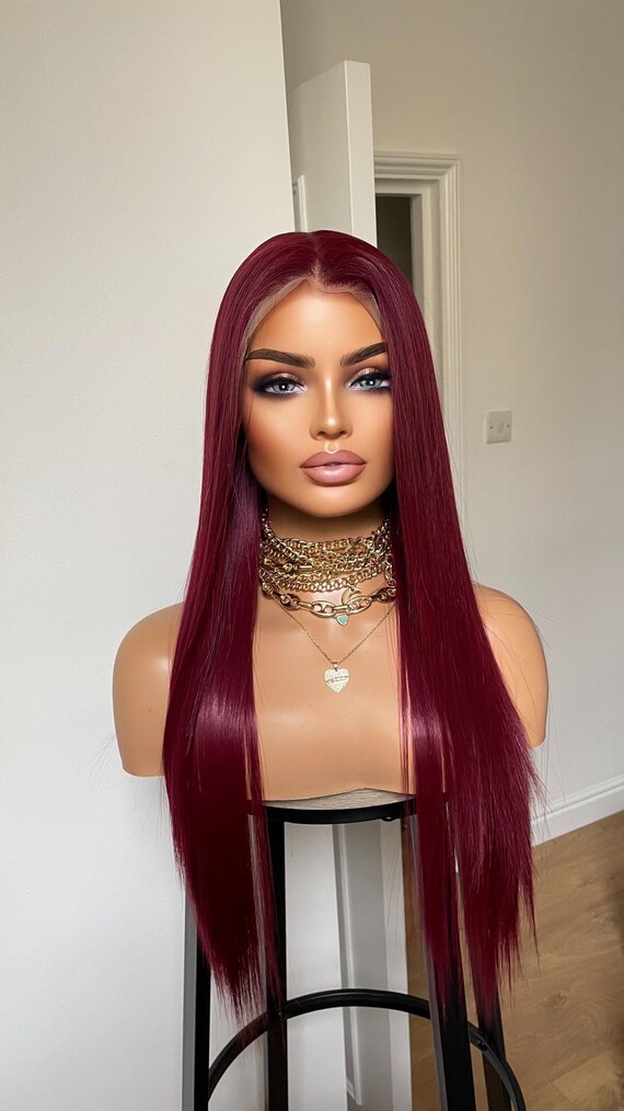 Burgundy Straight Lace Front Wig 22-26 inches 81nB-T3m8oL._AC_UF350,  main image 2