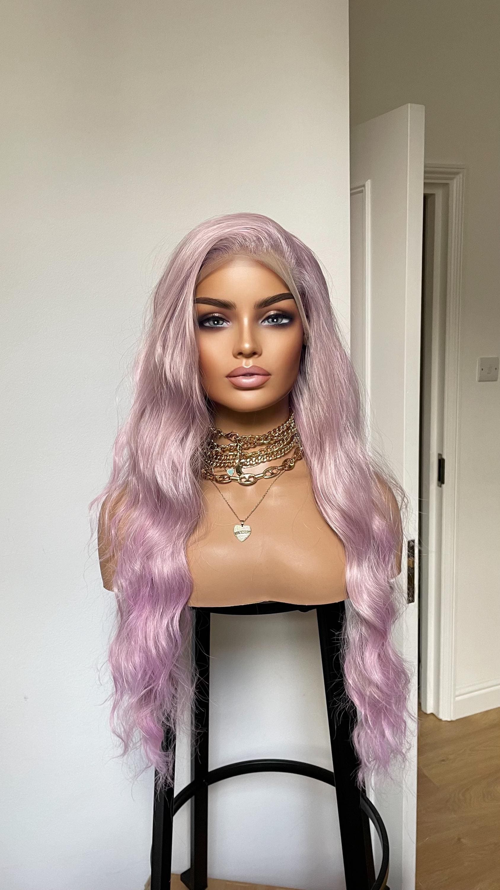 Pink synthetic lace front wigs online