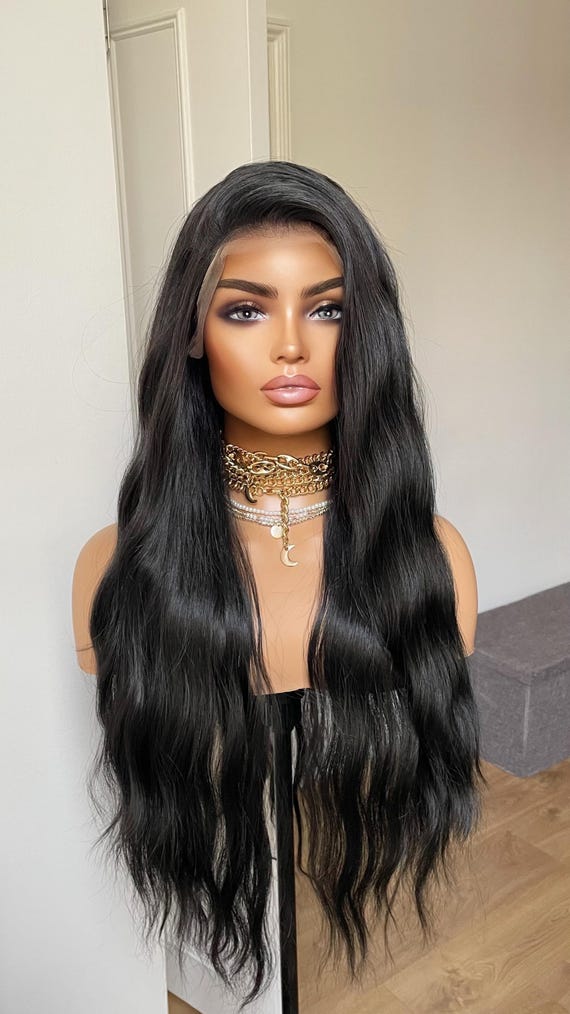 Wig sale wavy BLACK Swisslace lacefront wig Amazon.com : Jewhaut Deep Wave Lace Front Wigs Human Hair  main image 4