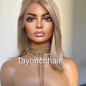Platinum Highlight Ash Blonde Bob Wig: 13x6 Lace Front