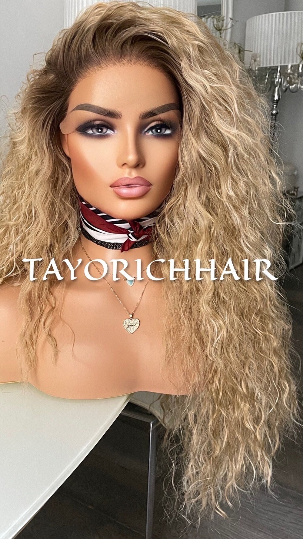 Long curly online hair lace wig