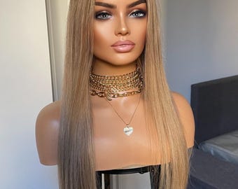 Mixed Blonde Human Hair Wig: 13x6 Swiss Lace Front, Straight Real Hair