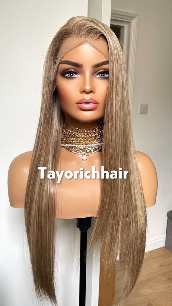 Dark Blonde Lace Frontal Wig: Wigs For Women, Free Part, Alopecia Hair-Loss Wigs